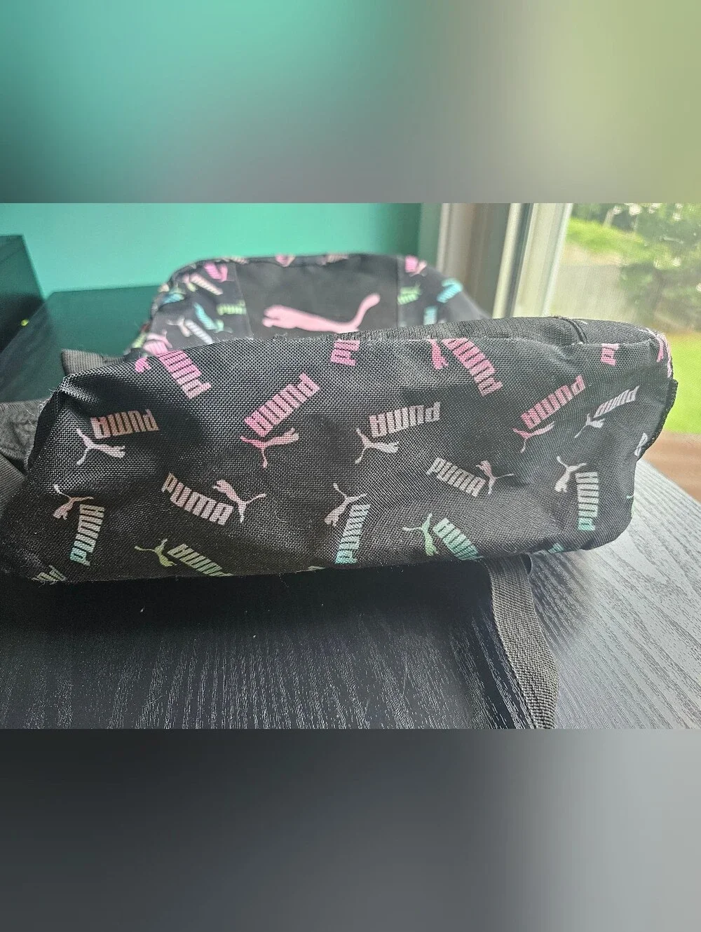 PUMA Black Backpack with Pastel Logo Print OS
